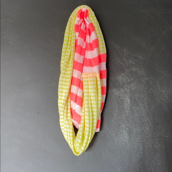 Pink and Yellow Striped Scarf - Picture 3 of 5